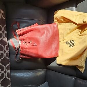 Mark Cross Dark Red Leather Bag